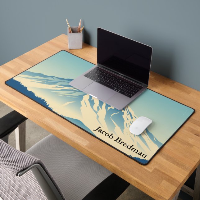 Cosy Chalet Chic Mountain View Gaming Desk Mat (Office 2)