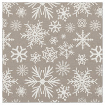 Cosy Chic Mocha Winter Snowflakes Pattern
