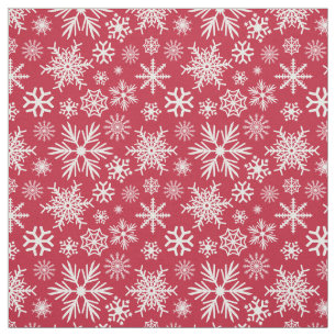 Cosy Chic Red Winter Snowflakes Pattern Fabric