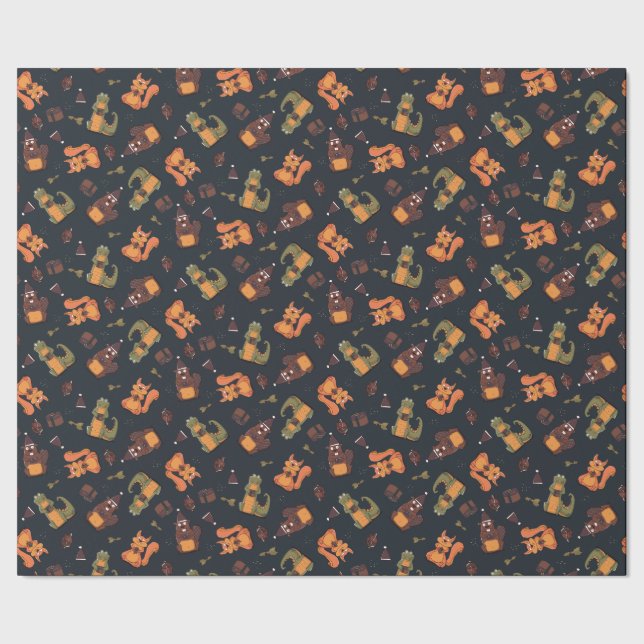 Cosy Christmas Animals Wrapping Paper (Seam)