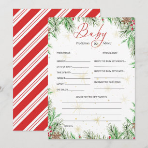 Cosy Christmas Baby Prediction & Advice Cards