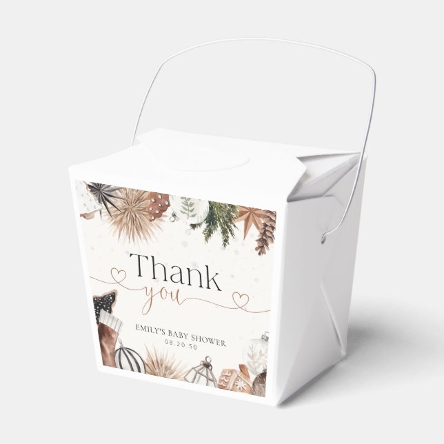 Cosy Christmas Baby Shower Favour Box (Front Side)