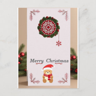 ❄️ Cosy Christmas Bear Frame Magic ✨ Festive Holid Postcard