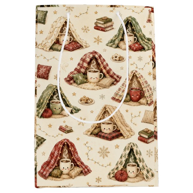 Cosy Christmas Blanket Fort Mug Gift Bag (Front)