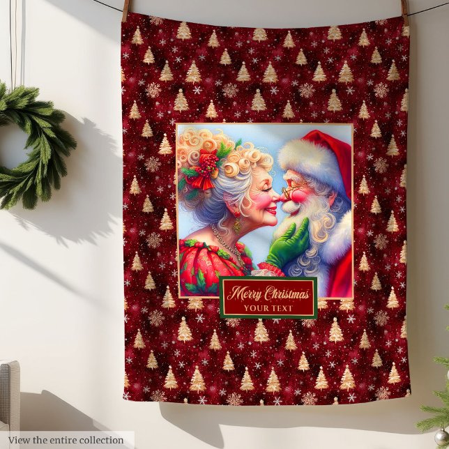 Cosy Christmas Blanket Vintage Mr & Mrs Claus Gift (Cozy Christmas Blanket Vintage Mr & Mrs Claus Gift)