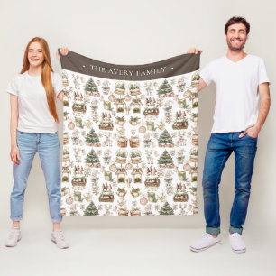 Cosy Christmas Blanket with Watercolor Design