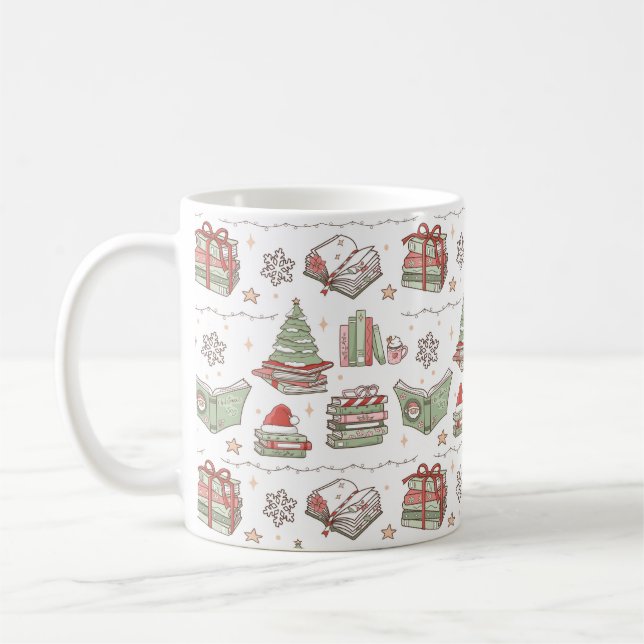 Cosy Christmas Book Lover  Coffee Mug (Left)