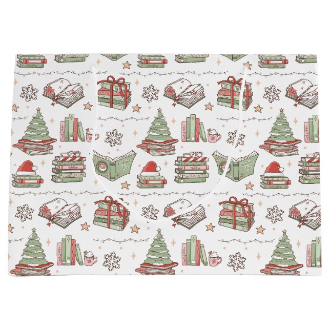Cosy Christmas Book Lover  Large Gift Bag (Front)