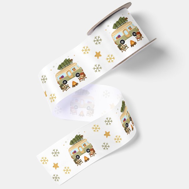 Cosy Christmas Camper Satin Ribbon (Front+Back)