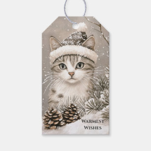 Cosy Christmas Cat Gift Tags
