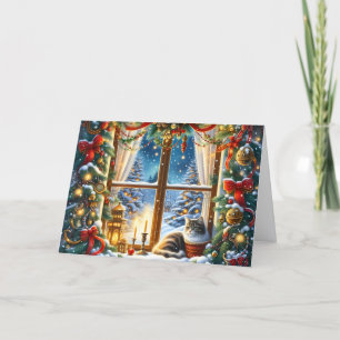 Cosy Christmas Cat Holiday Card