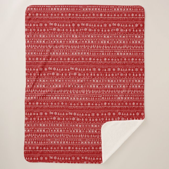 Cosy Christmas Cheer Sherpa Blanket (Front)