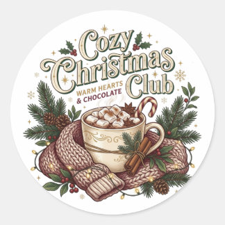 Cosy Christmas Club Cute Holiday Sticker