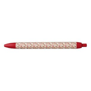 Cosy Christmas Cocoa and Gingerbread Pattern Black Ink Pen