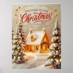 Cosy Christmas Cottage Poster