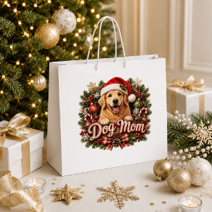 Cosy Christmas Dog Snowflake Holiday Gift Bag Desi