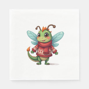 Cosy Christmas Dragonfly Napkin