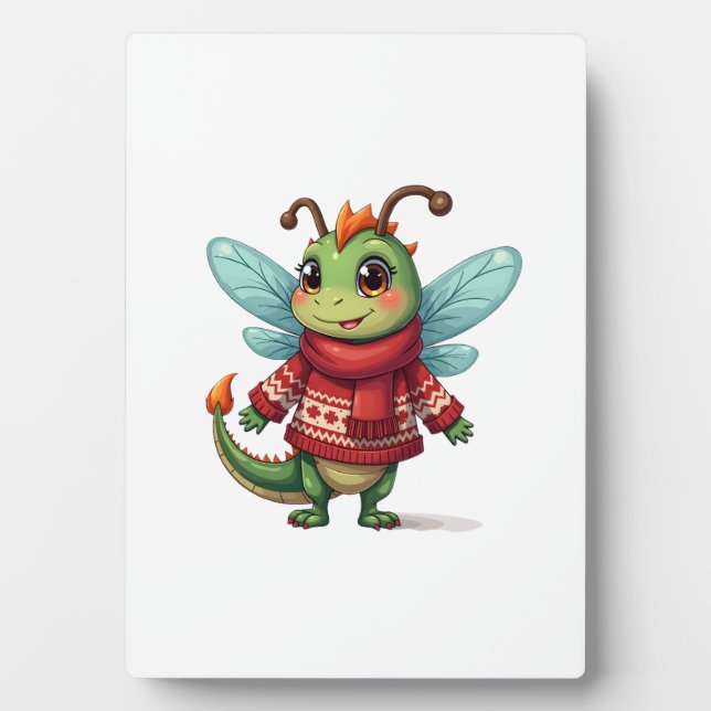 Cosy Christmas Dragonfly Plaque (Front)