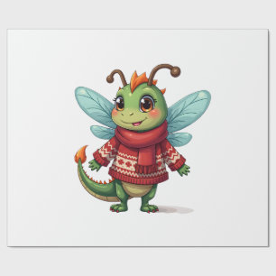 Cosy Christmas Dragonfly Wrapping Paper