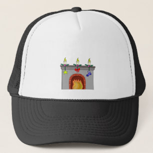 Cosy Christmas Fireplace Trucker Hat