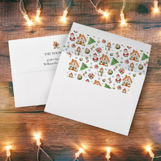 Cosy Christmas Gingerbread House Photo Envelope