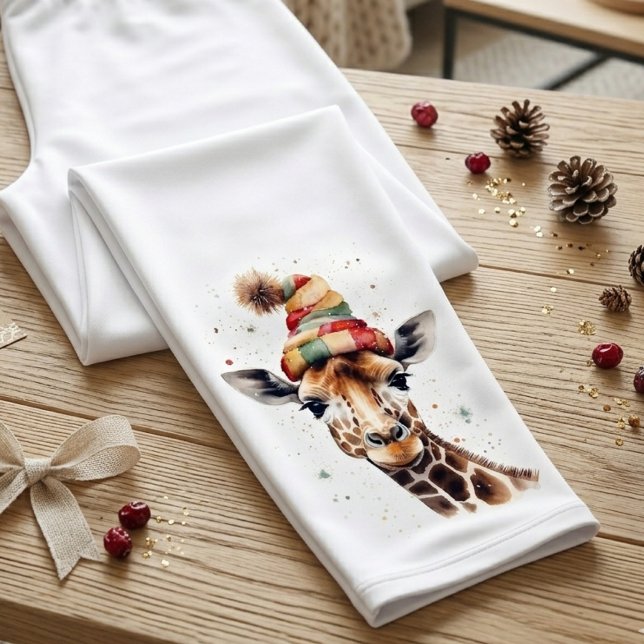 Cosy Christmas Giraffe, custom Capri Leggings (Creator Uploaded)