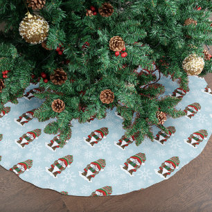Cosy Christmas Gnome Red Green Winter Cute Brushed Polyester Tree Skirt