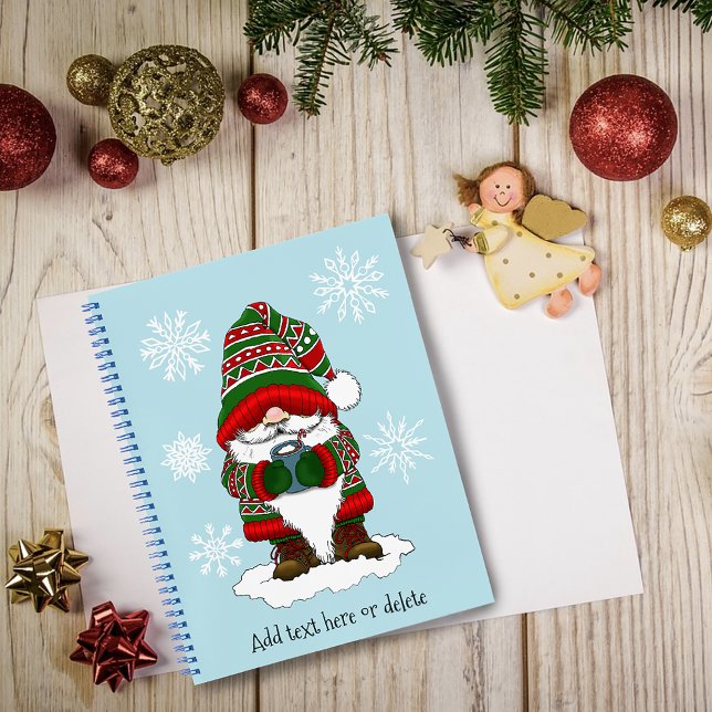 Cosy Christmas Gnome Red Green Winter Cute Notebook (Creator Uploaded)