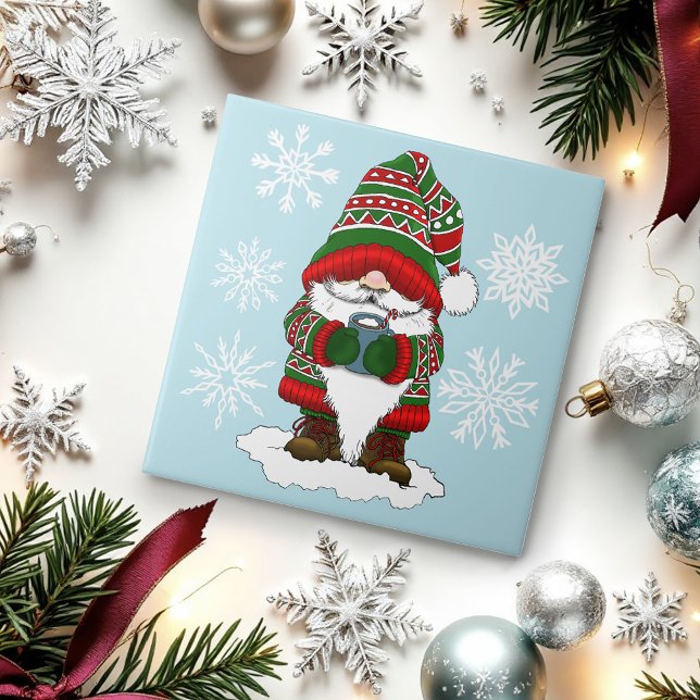 Cosy Christmas Gnome Red Green Winter Cute Tile (Creator Uploaded)