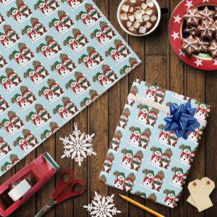 Cosy Christmas Gnome Snowman Winter Holiday Cute Wrapping Paper