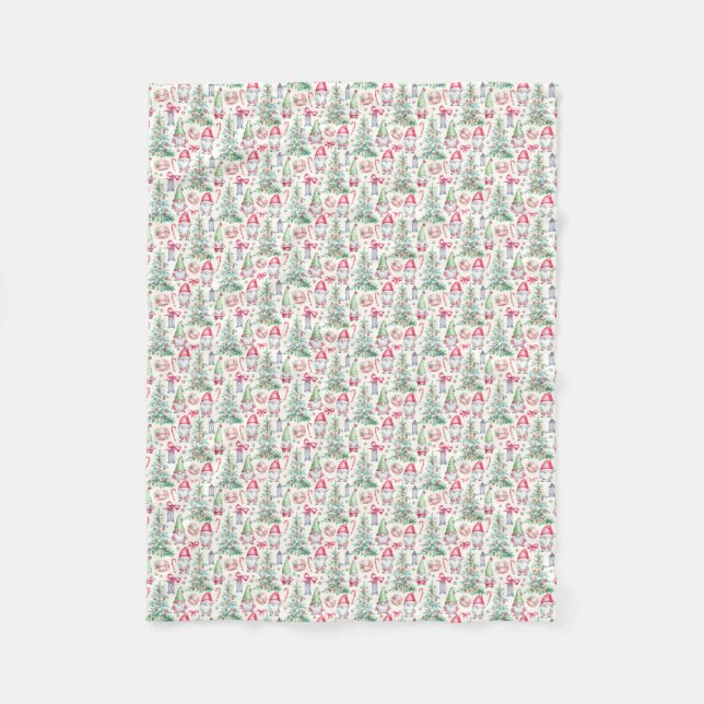 Cosy Christmas Gnomes Fleece Blanket (Front)