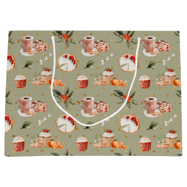 Cosy Christmas Holiday Large Gift Bag (Front)