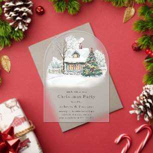 Cosy Christmas Holiday or Christmas Party Acrylic Invitations
