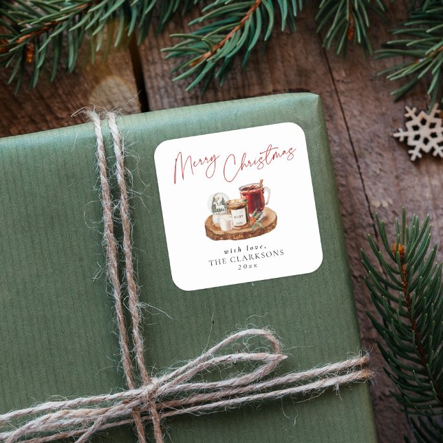 Cosy Christmas Holiday  Square Sticker (Creator Uploaded)