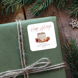 Cosy Christmas Holiday  Square Sticker