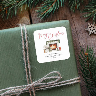 Cosy Christmas Holiday  Square Sticker