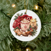 Cosy Christmas Hot Chocolate Winter Hygge Red