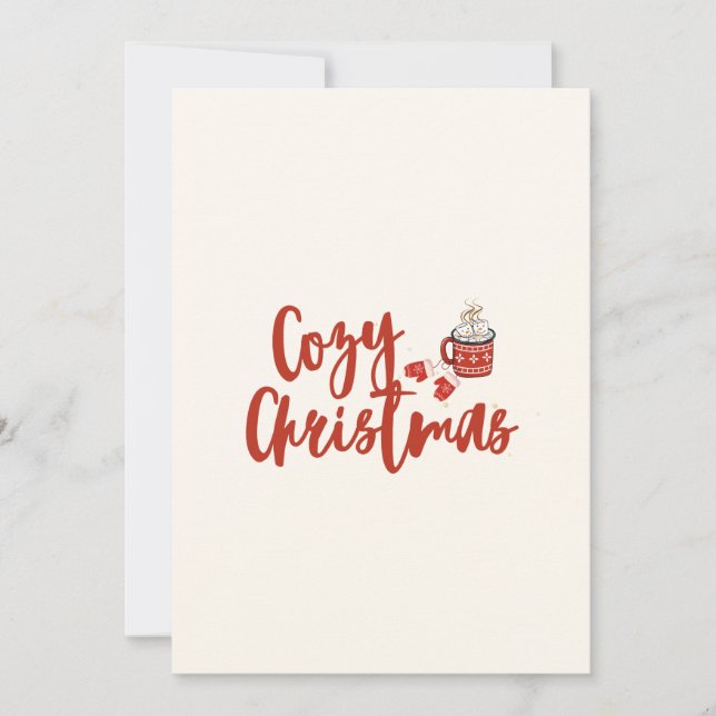 Cosy Christmas: Hot Cocoa & Mittens Design Holiday Card (Front)