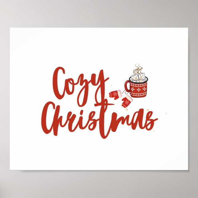 Cosy Christmas: Hot Cocoa & Mittens Design Poster (Front)