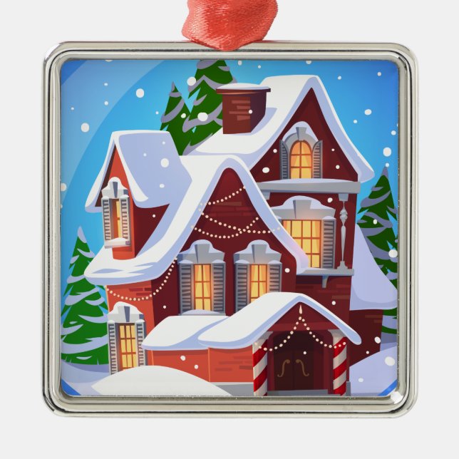 Cosy Christmas House Ornament (Front)
