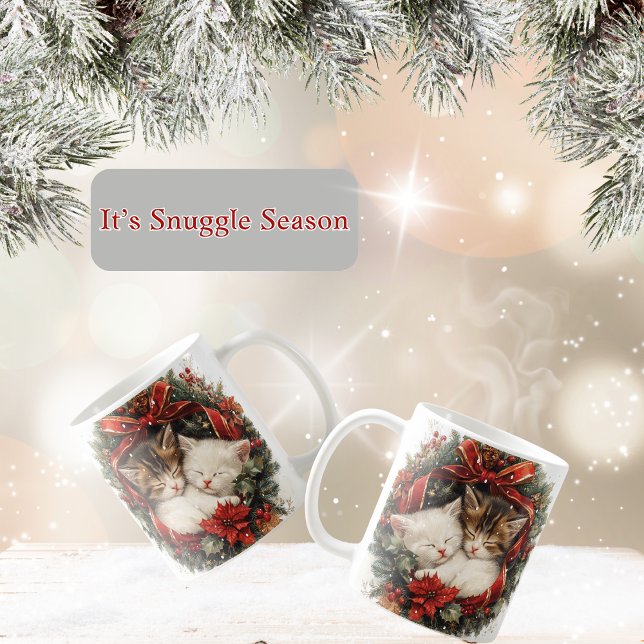 Cosy Christmas Kittens Coffee Mug (Kittens Christmas Mug)