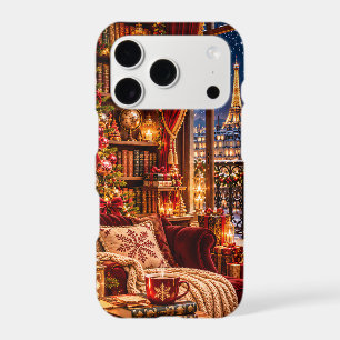 Cosy Christmas Library in Paris iPhone 17 Pro Case