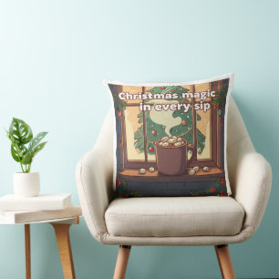 Cosy Christmas Magic   Festive Hot Chocolate  Cushion