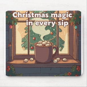 Cosy Christmas Magic Festive Hot Chocolate Mouse Pad