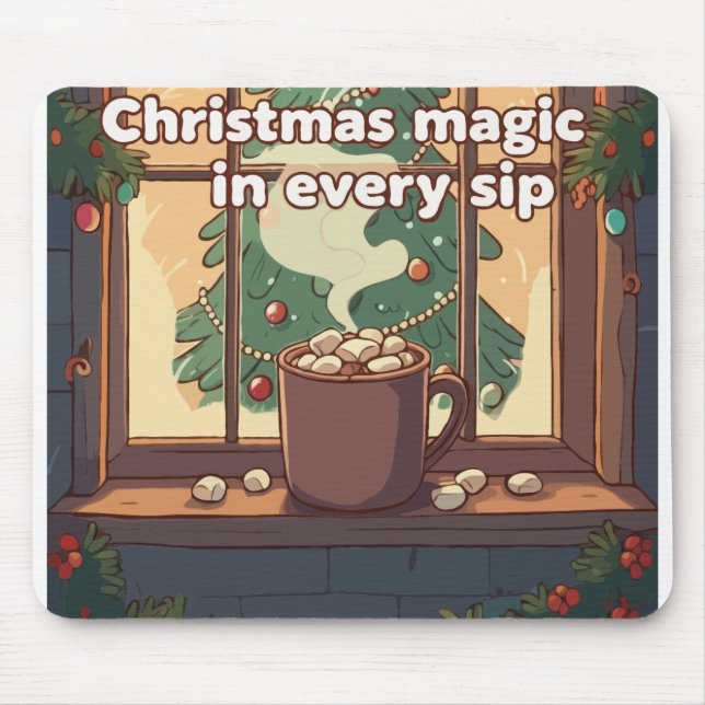 Cosy Christmas Magic | Festive Hot Chocolate  Mouse Pad (Front)