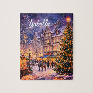Cosy Christmas Market - Personalised Jigsaw Puzzle
