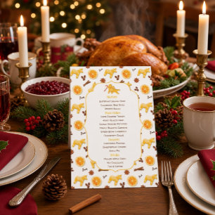 Cosy Christmas Menu Card Dala Horse Gingerbread