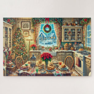 Cosy Christmas Morning in the Kitchen Jigsaw Puzzle