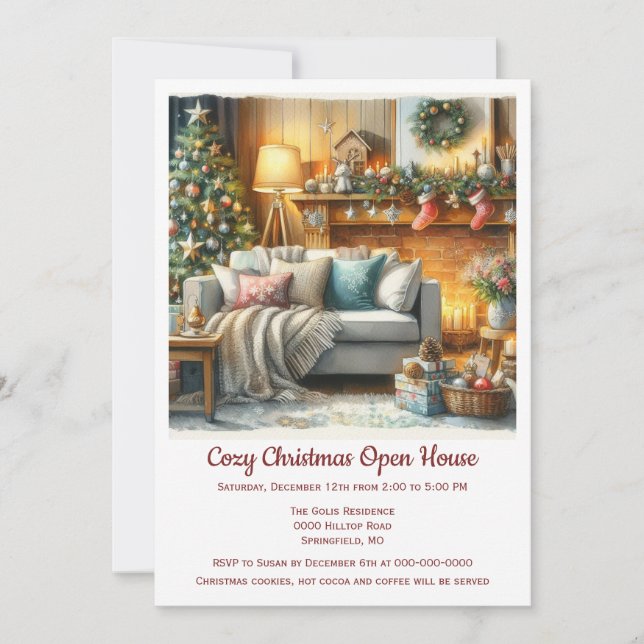 Cosy Christmas Open House  Invitation (Front)