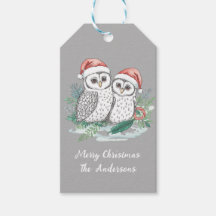 Cosy Christmas Owls Gift Tag